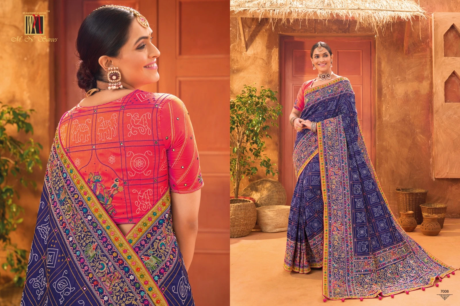 M.N 7000 Series Banarasi Silk Wholesale Designer Sarees Catalog — Wholesale Sarees, MPA wholesale from Surat — view 2